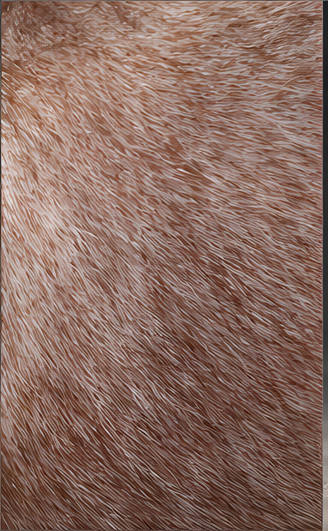 Conformation view, the roan coat close up.